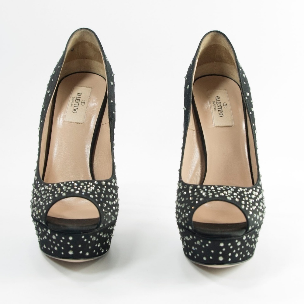 Valentino Runway Black Crystal Platform Pumps 39.5 - Picture 4 of 8